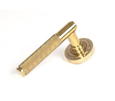 Anvil 50608 Brompton Knurled Lever on Rose Set (Art Deco) - Unsprung - Polished Brass