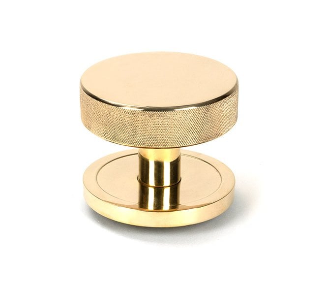 Anvil 50826 Brompton Knurled Centre Door Knob (Plain Rose) - Polished Brass
