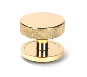 Anvil 50826 Brompton Knurled Centre Door Knob (Plain Rose) - Polished Brass