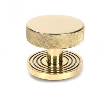 Anvil 50828 Brompton Knurled Centre Door Knob (Beehive Rose) - Polished Brass