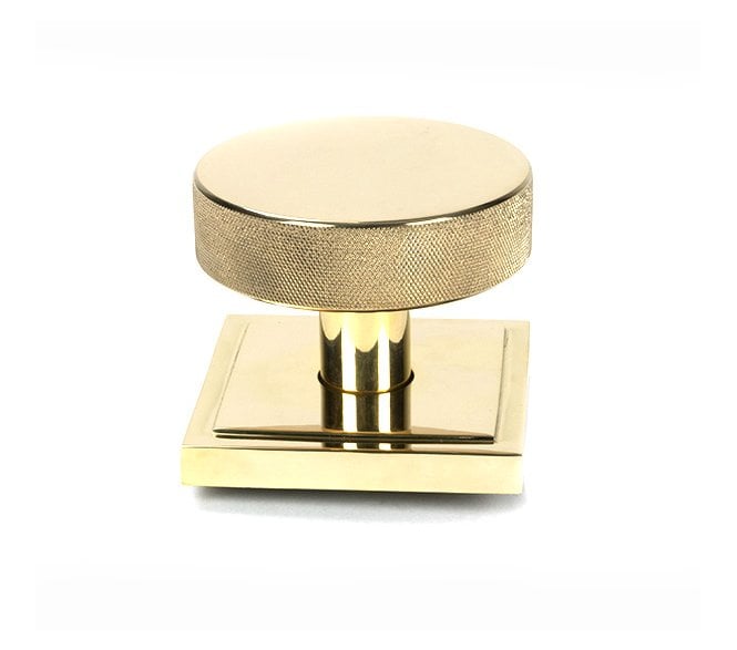 Anvil 50829 Brompton Knurled Centre Door Knob (Square Rose) - Polished Brass