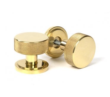 Anvil 50836 Brompton Knurled Mortice/Rim Knob Set Knob (Art Deco) - Polished Brass