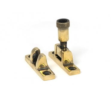 Anvil Brompton Knurled Brighton Sash Fastener - Narrow (Square) -  Aged Brass