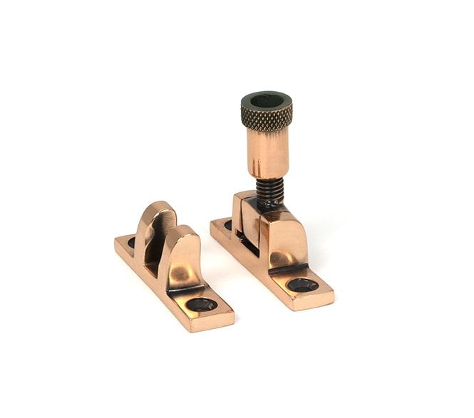 Anvil Brompton Knurled Brighton Sash Fastener - Narrow (Square Rose) - Polished Bronze