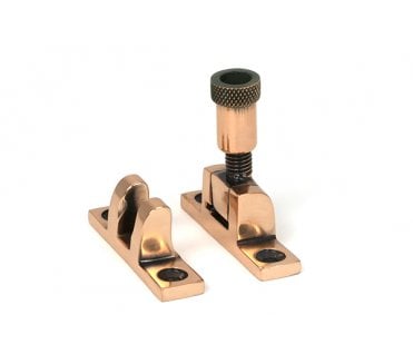 Anvil Brompton Knurled Brighton Sash Fastener - Narrow (Square Rose) - Polished Bronze