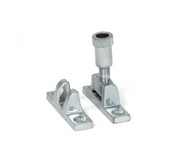 Anvil Brompton Knurled Brighton Sash Fastener - Narrow (Square Rose) - Satin Chrome