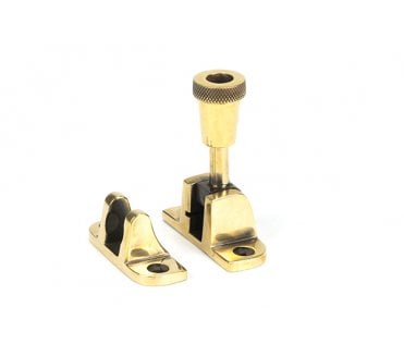 Anvil Brompton Knurled Brighton Sash Fastener (Radiused) -  Aged Brass