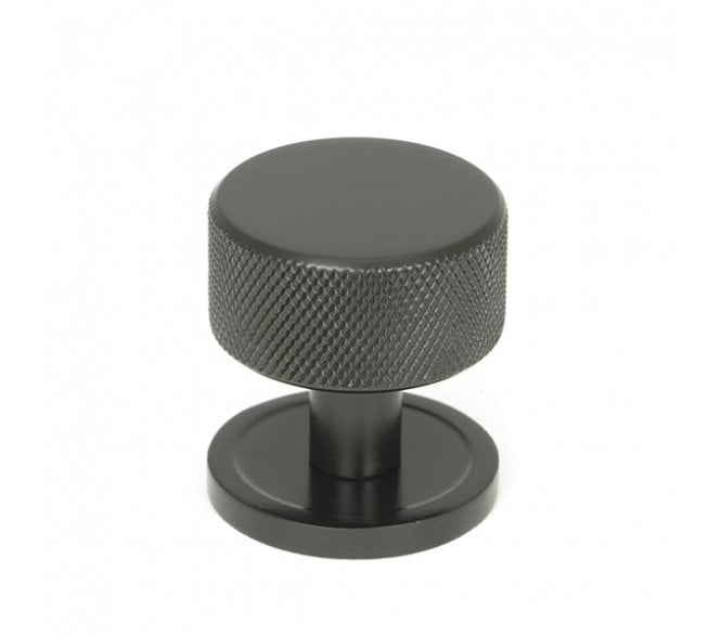 Anvil Brompton Knurled Cabinet Knobs (Plain Rose) - Aged Bronze