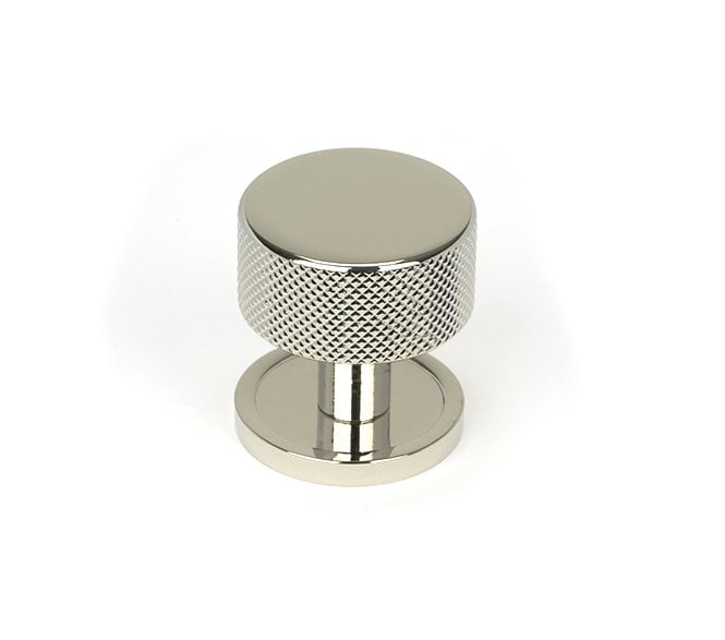Anvil Brompton Knurled Cabinet Knobs (Plain Rose) - Polished Nickel