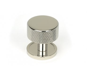 Anvil Brompton Knurled Cabinet Knobs (Plain Rose) - Polished Nickel