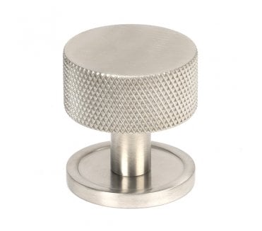 Anvil Brompton Knurled Cabinet Knobs (Plain Rose) - Satin Stainless Steel