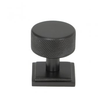 Anvil Brompton Knurled Cabinet Knobs (Square Rose) - Aged Bronze