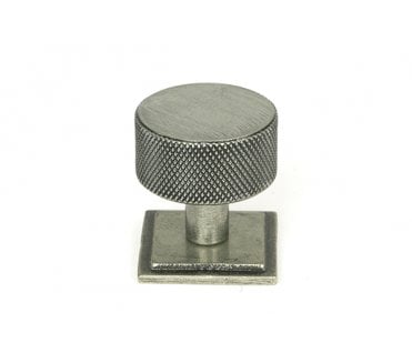 Anvil Brompton Knurled Cabinet Knobs (Square Rose) - Pewter