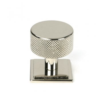 Anvil Brompton Knurled Cabinet Knobs (Square Rose) - Polished Nickel