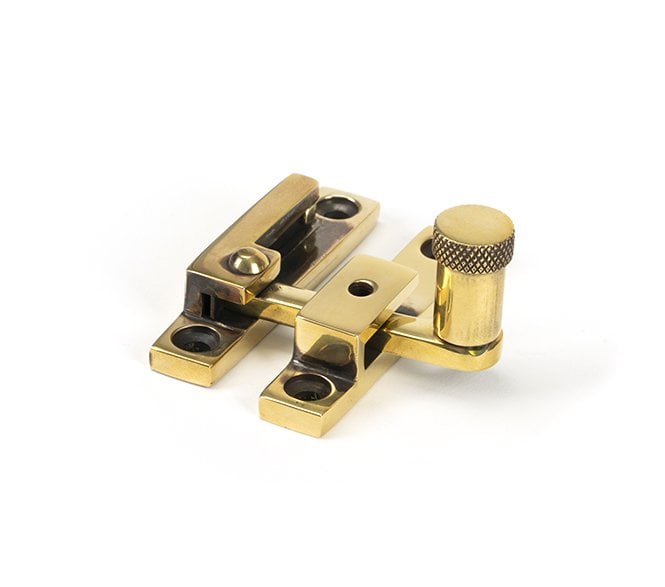 Anvil Brompton Knurled Quadrant Sash Fastener - Narrow -  Aged Brass