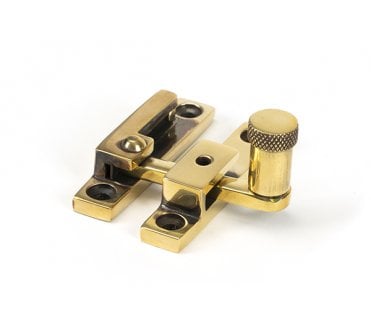 Anvil Brompton Knurled Quadrant Sash Fastener - Narrow -  Aged Brass
