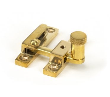 Anvil Brompton Knurled Quadrant Sash Fastener - Narrow - Polished Brass