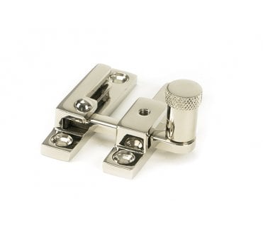Anvil Brompton Knurled Quadrant Sash Fastener - Narrow -  Polished Nickel
