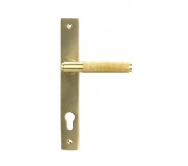 Anvil Brompton Knurled Slimline Lever Espag. Lock Set -  Satin Brass