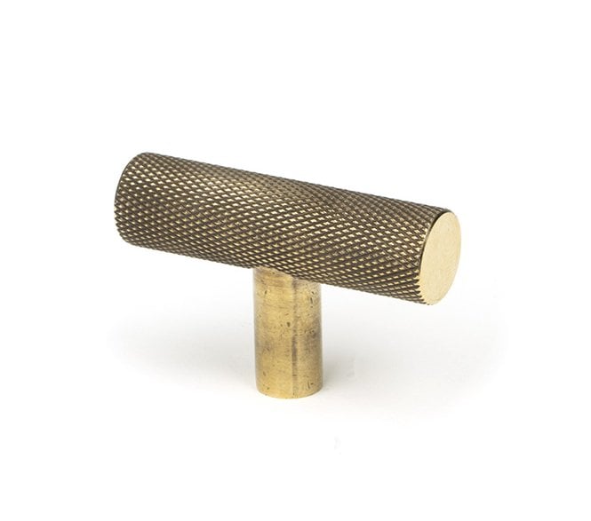 Anvil Brompton Knurled T-Bar Cabinet Knobs - Aged Brass