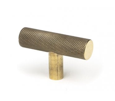 Anvil Brompton Knurled T-Bar Cabinet Knobs - Aged Brass