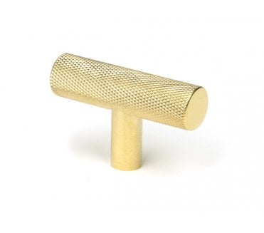 Anvil Brompton Knurled T-Bar Cabinet Knobs - Polished Brass