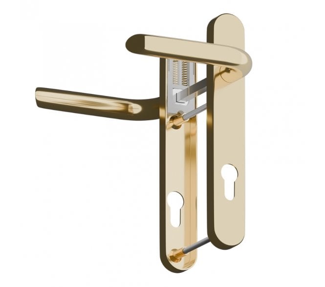 Asec Evo Sprung Multipoint Lock Handles 92mm c/c - Polished Brass