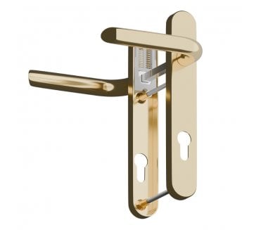 Asec Evo Sprung Multipoint Lock Handles 92mm c/c - Polished Brass