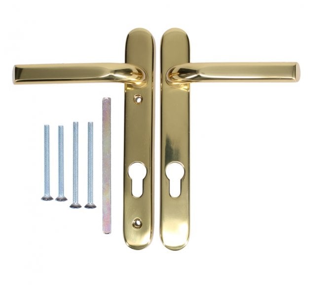 Asec Multipoint Lock Handle Set 92mm centres - Polished Gold