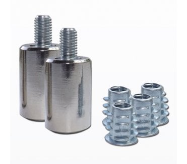 Asec Sliding Sash Window Sash Stops (Pair) - Satin Chrome