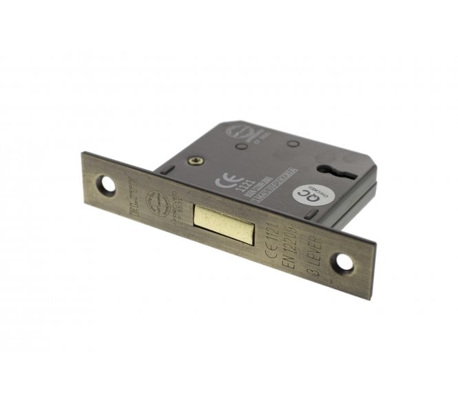 Atlantic 3-Lever Mortice Deadlocks - Matt Antique Brass
