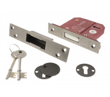 Atlantic 5-Lever Mortice Deadlocks - Distressed Silver