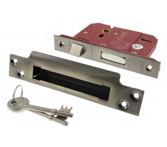 Atlantic 5-Lever Mortice Sashlocks - Antique Brass