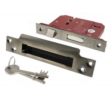 Atlantic 5-Lever Mortice Sashlocks - Antique Brass