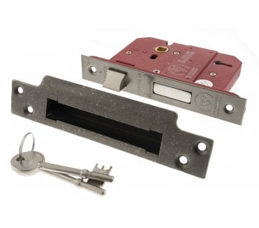Atlantic 5-Lever Mortice Sashlocks - Distressed Silver
