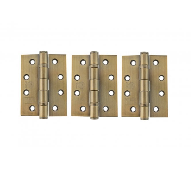 Atlantic Grade 13 Ball Bearing Hinges 102x76mm Fire Rated - Antique Brass (Packs of 3)