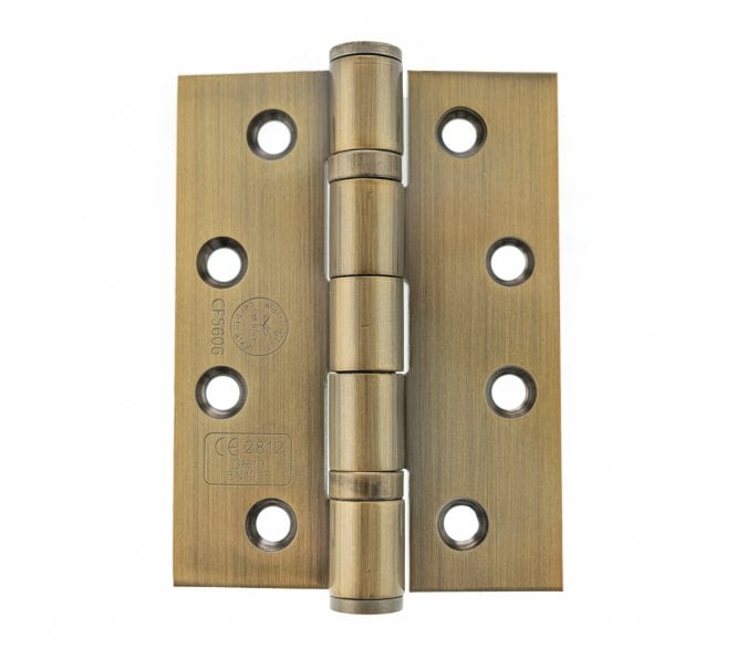 Atlantic Grade 13 Ball Bearing Hinges 102x76mm Fire Rated - Antique Brass (Pair)