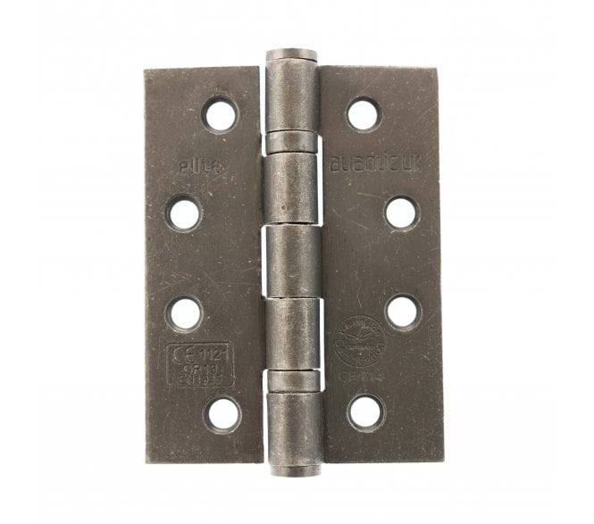 Atlantic Grade 13 Ball Bearing Hinges 102x76mm Fire Rated - Distressed Silver (Pair)