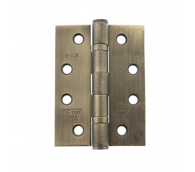 Atlantic Grade 13 Ball Bearing Hinges 102x76mm Fire Rated - Matt Antique Brass (Pair)