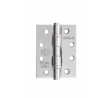 Atlantic Grade 13 Ball Bearing Hinges 102x76mm Fire Rated - Polished Stainless Steel (Pair)