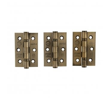 Atlantic Grade 7 Ball Bearing Hinges 76x51mm - Antique Brass (Pack of 3).