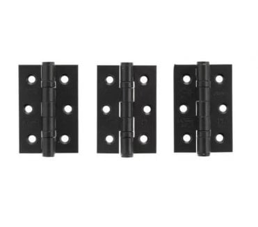 Atlantic Grade 7 Ball Bearing Hinges 76x51mm - Matt Black (Pack of 3)