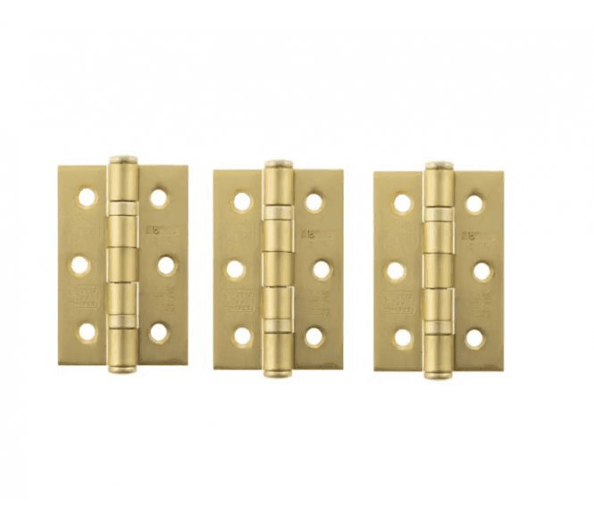 Atlantic Grade 7 Ball Bearing Hinges 76x51mm - Satin Brass (Pack of 3)