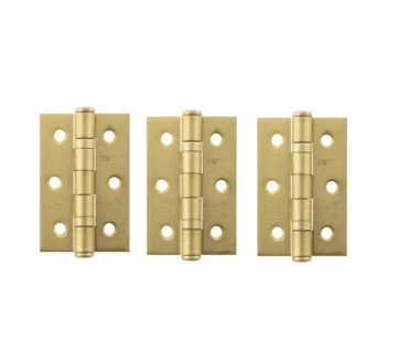 Atlantic Grade 7 Ball Bearing Hinges 76x51mm - Satin Brass (Pack of 3)