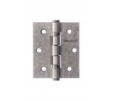 Atlantic Hardware 76x63mm x 2.5mm Ball Bearing Butt Hinges - Distressed Silver (Pair)