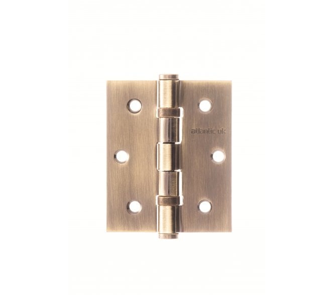 Atlantic Hardware 76x67mm x 2.5mm Ball Bearing Butt Hinges - Antique Brass (Pair)