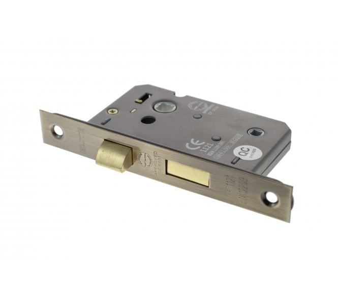 Atlantic Mortice Bathroom Locks - Antique Brass