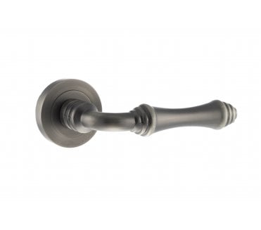 Atlantic Old English Durham Lever Handle on Rose - Matt Gun Metal