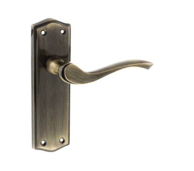 Atlantic  Old English Warwick Door Handles On Backplate - Antique Brass