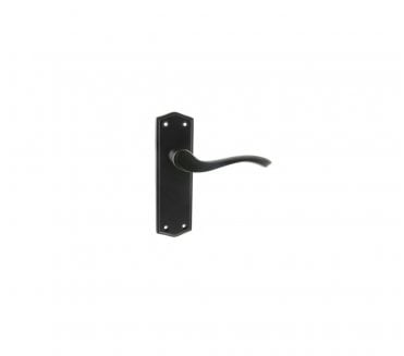 Atlantic Old English Warwick Door Handles On Backplate - Matt Black